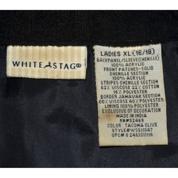 VTG White Stag Ladies Chenille Embroidered Button Up Jacket Size XL 16-18 Boho - Picture 10 of 12